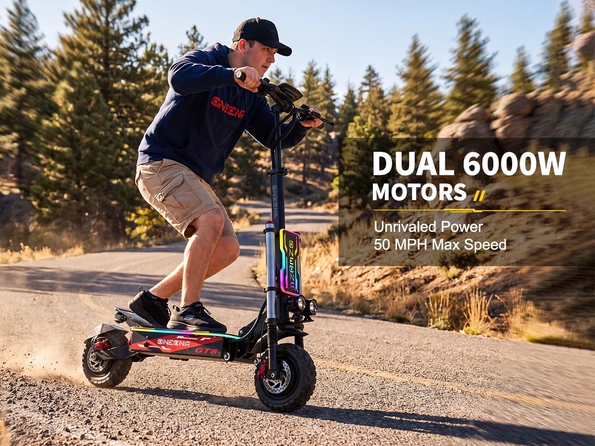 ONECNA NEW GT8PRO Skuter Listr - 60V 5600W Dual Motor Electric Scooter ulasan dan harga