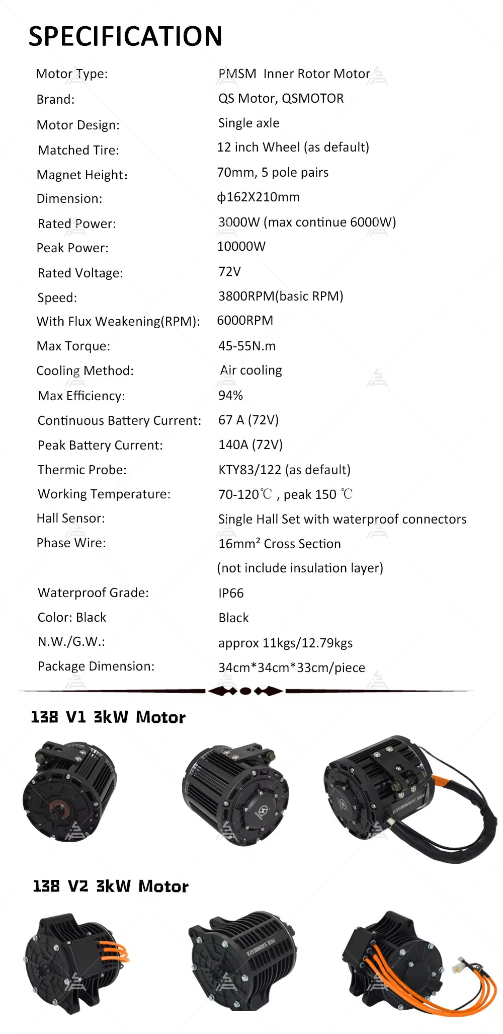 QS138 70H 3000W Kit Motor Peng - Mid Drive Motor Kit 72V 3000W ulasan dan harga
