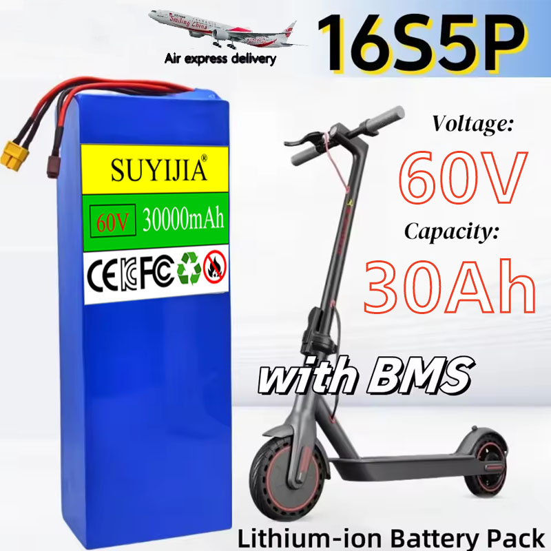 Baterai 16S5P 60V 30000mAh 186 - 60V 30Ah Electric Scooter Battery ulasan dan harga