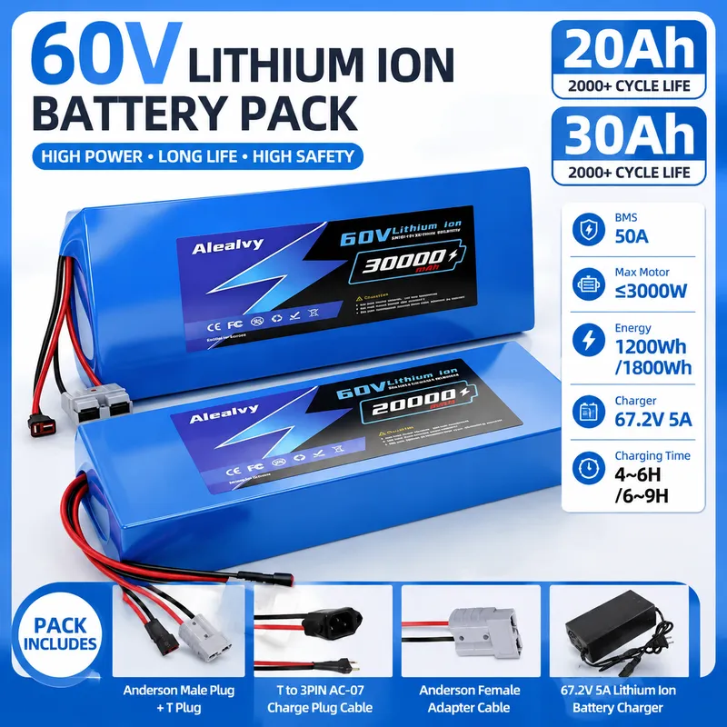 Aleaivy 60V 20AH 30AH 21700 Pa - 60V 30Ah Electric Scooter Battery ulasan dan harga